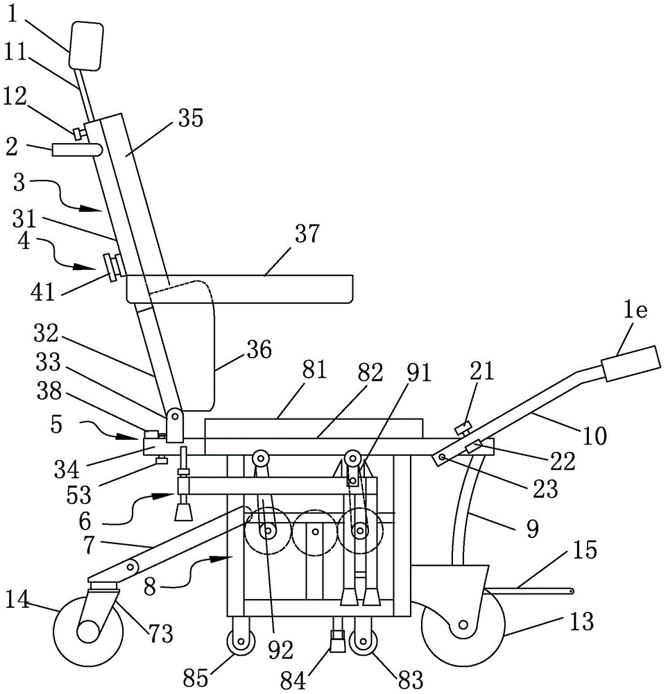 Folding type transversely-moving electric stair climbing wheelchair