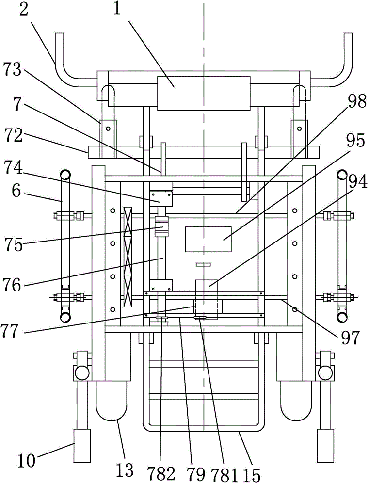 Folding type transversely-moving electric stair climbing wheelchair