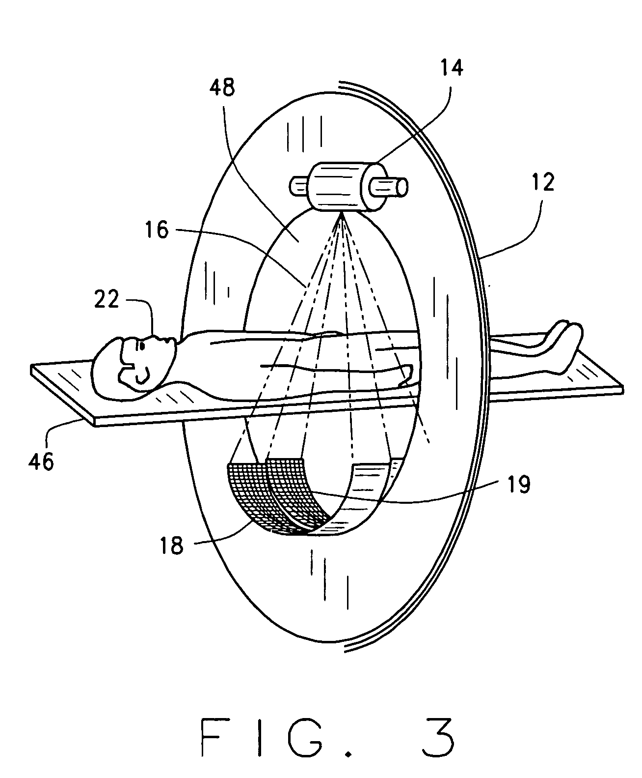 Multidetector CT imaging method and apparatus with reducing radiation scattering