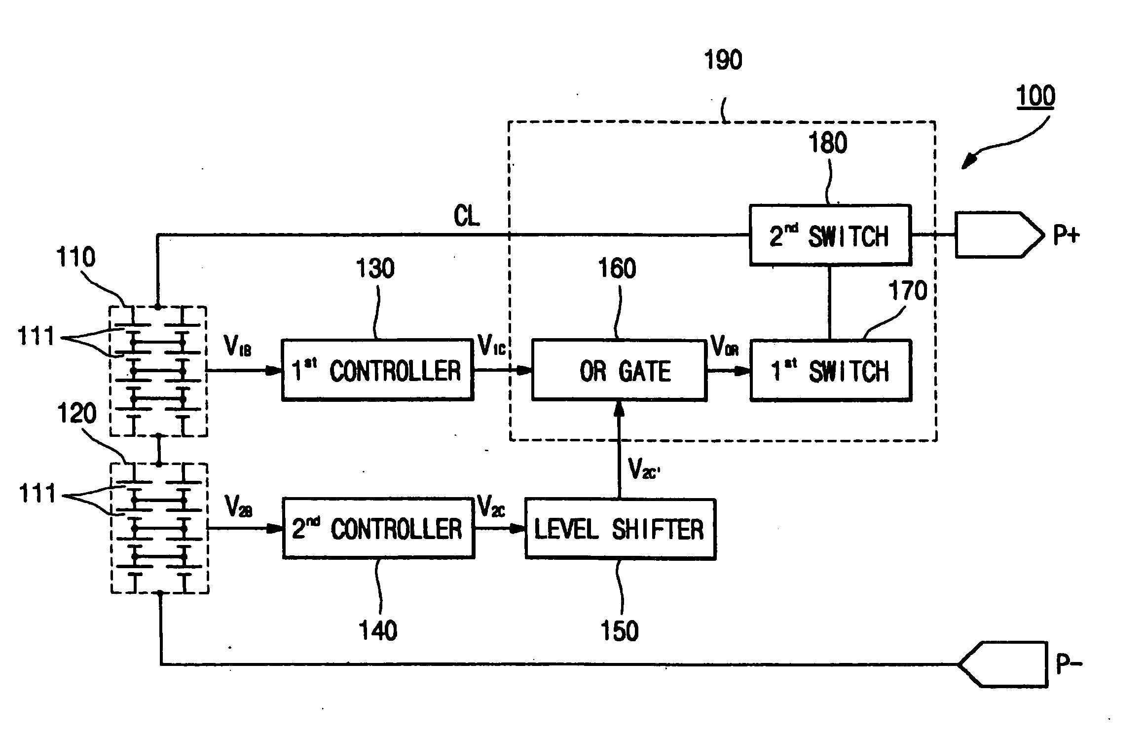 Protective circuit for a secondary battery pack and method of operating the same