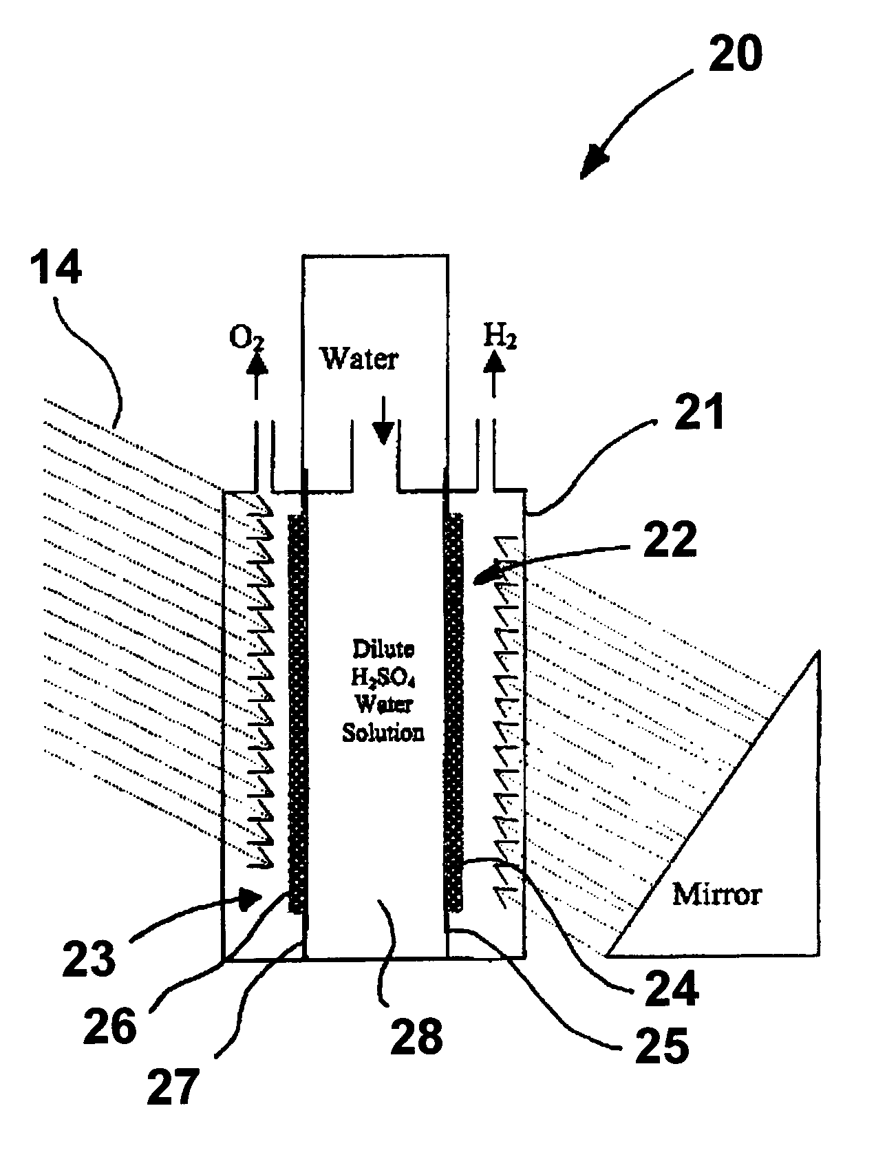 Photoelectrolysis of water using proton exchange membranes