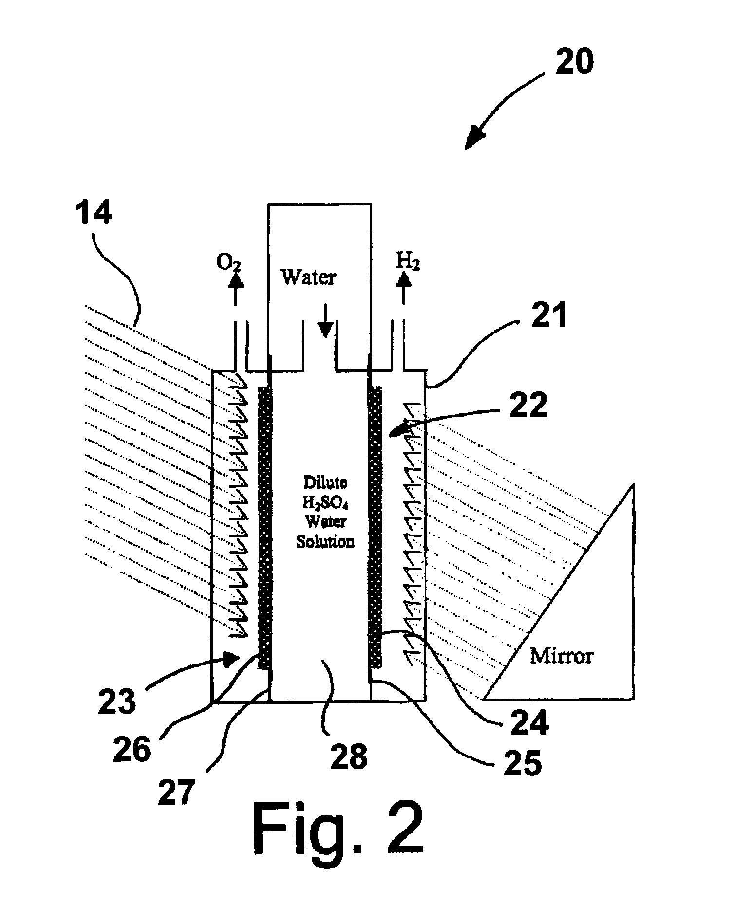 Photoelectrolysis of water using proton exchange membranes