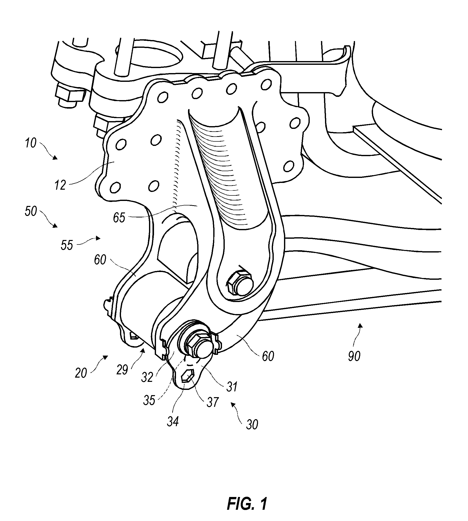 Adjustment arrangement in a suspension hanger assembly