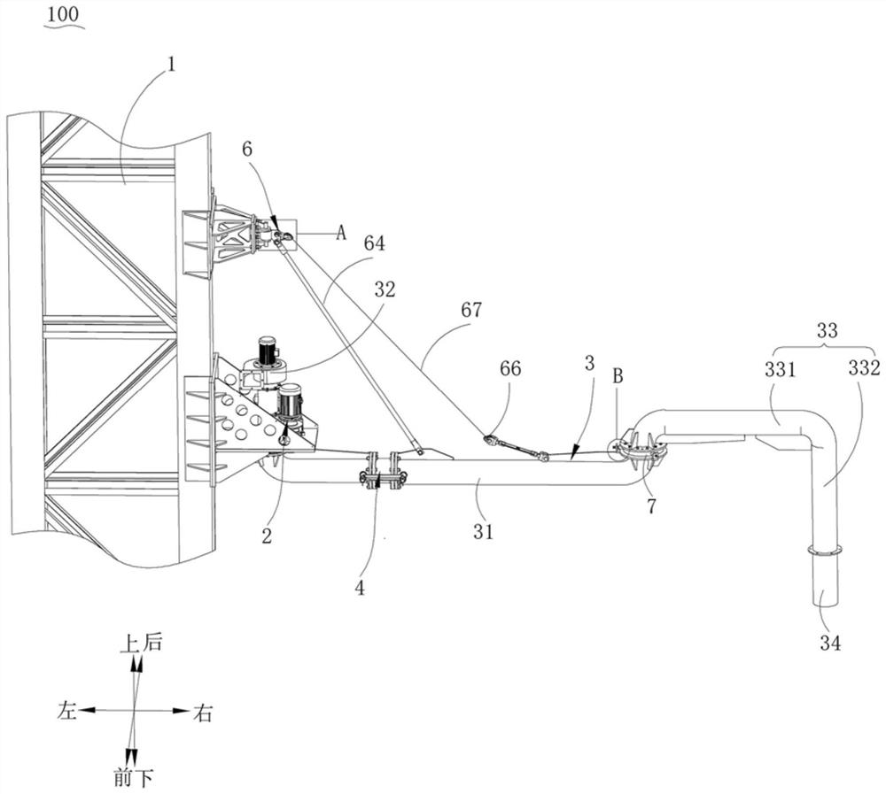 Dust suction device and dust removal equipment