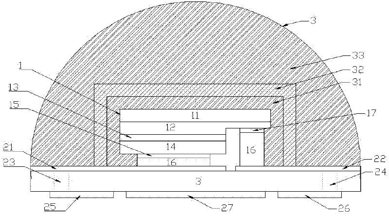 A kind of led device without gold wire