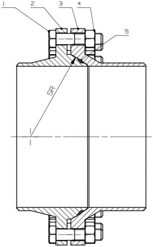 Sealing sphere flange structure tool provided with sealing groove structure