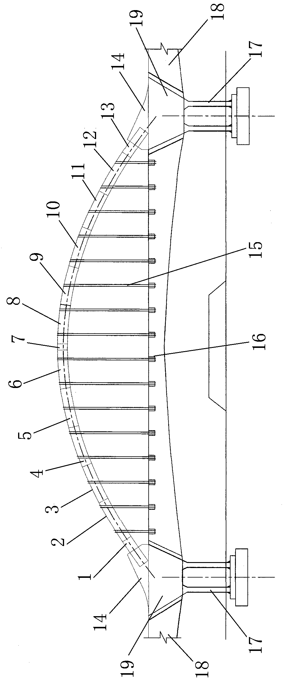 Large-span concrete-filled steel tube tied bar arch bridge construction method