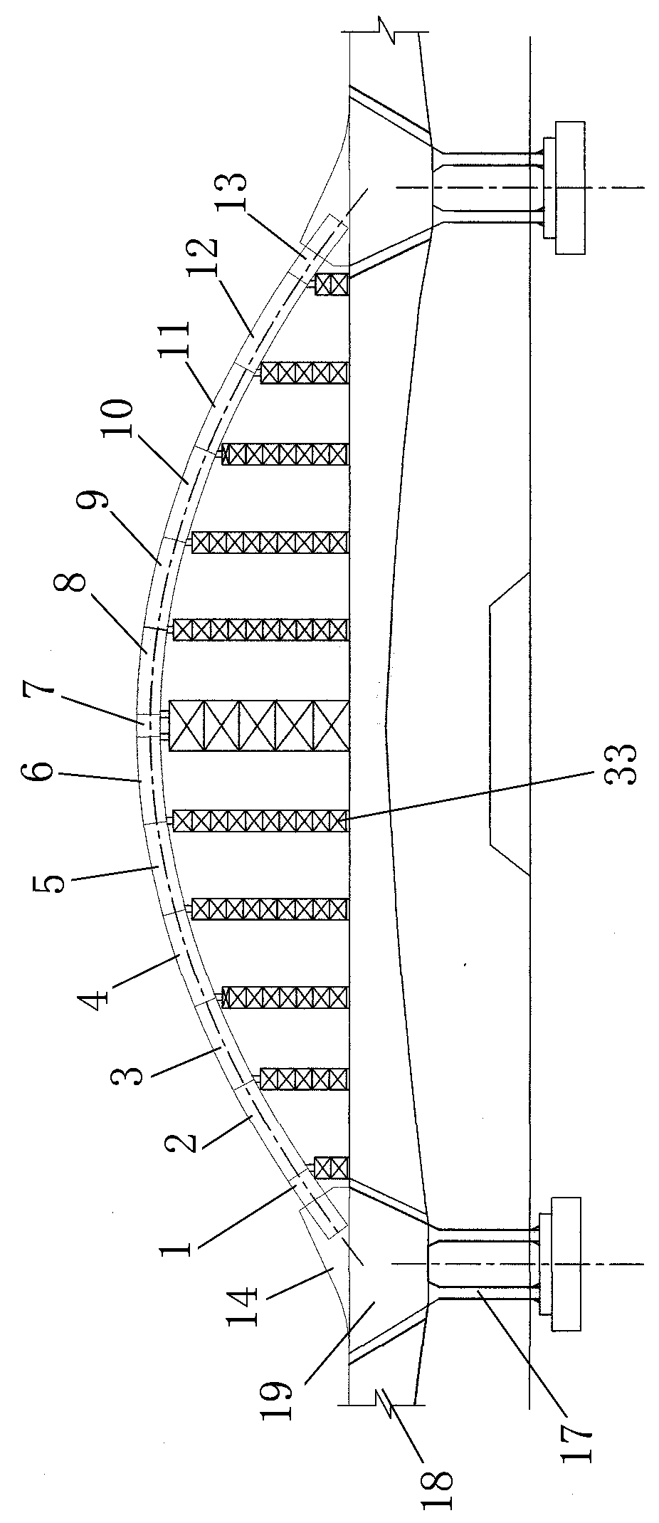 Large-span concrete-filled steel tube tied bar arch bridge construction method