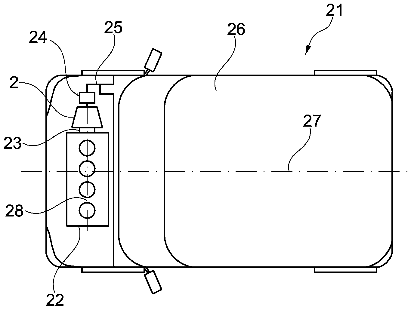 Pre-assembled structure assembly with friction clutch, corresponding transmission housing and corresponding motor vehicle