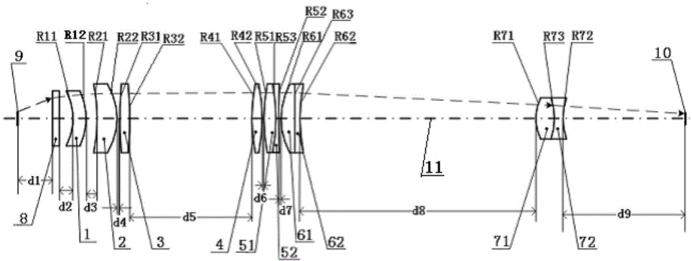 Long working distance microscopic optical system for vacuum chamber inner observation