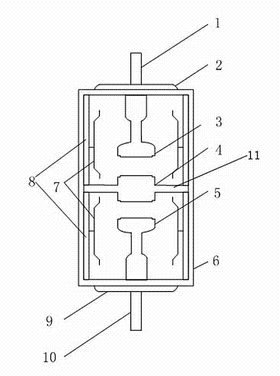 Line-shaped series-connection small-gap dual-fracture vacuum arc-extinguishing chamber