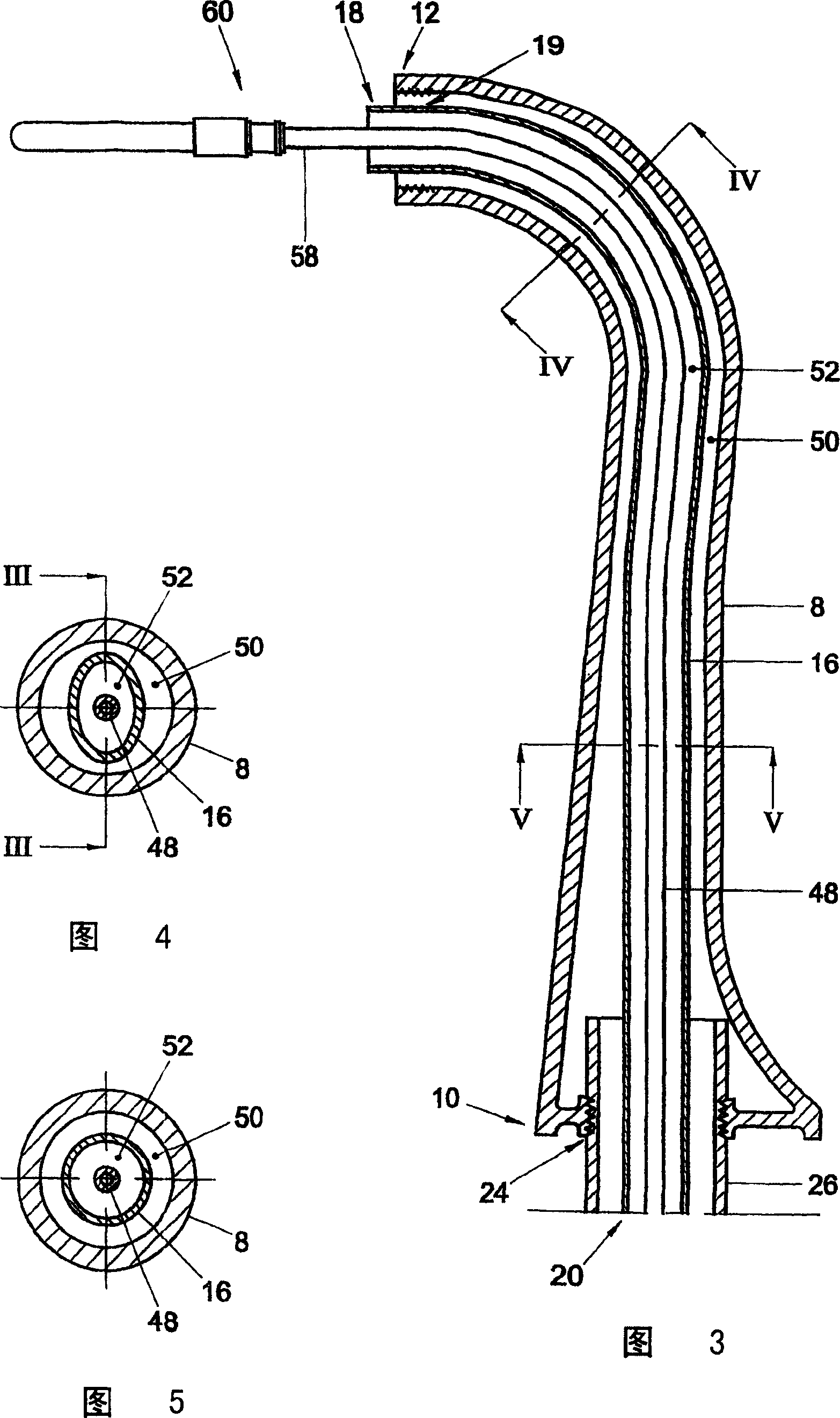 Tapping device and container therefor, and method for the manufacture thereof