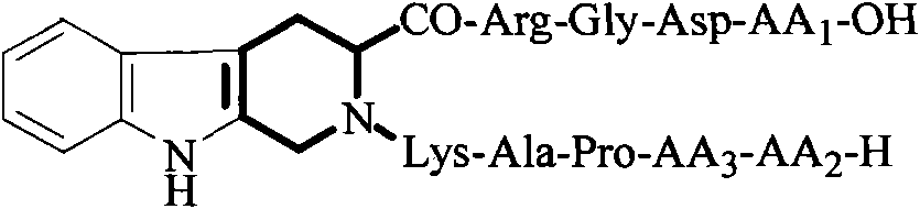 Hybrid peptide using 3S-tetrahydro-beta-carboline-3-carboxylic acid as connecting arm, and preparation method and application thereof