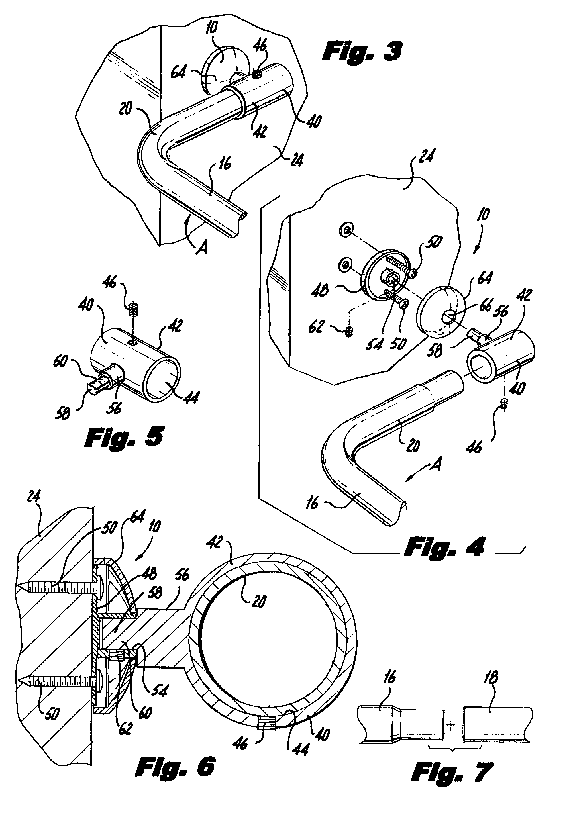 Curved shower curtain rod assembly