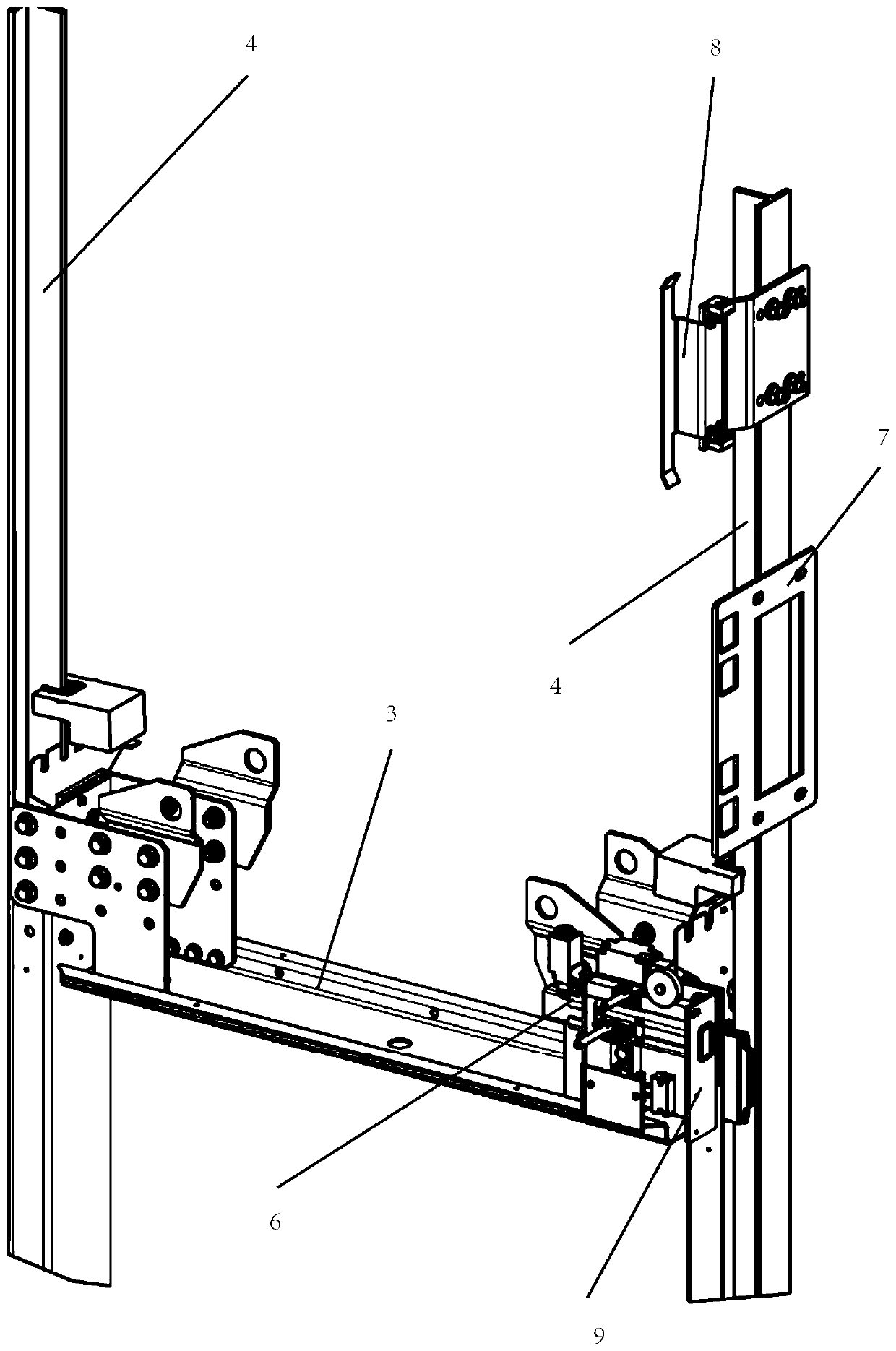 Integral type stopping-locking safety device and elevator system