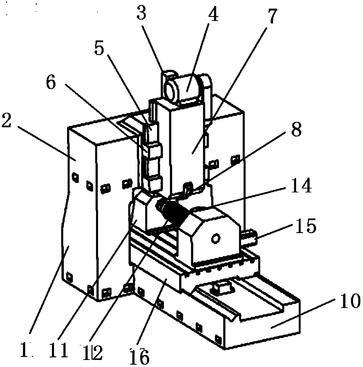 Numerically-controlled horizontal-gantry fixed-girder milling machine for cycloid gears