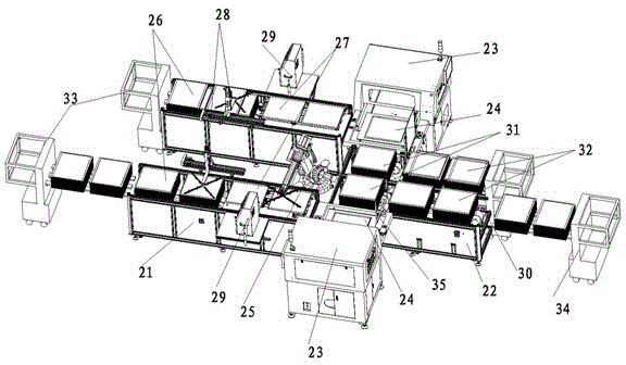 AOI (Automated Optical Inspection) station capable of conveying and automatically loading and unloading PCBs (Printed Circuit Board) in parallel by two lines