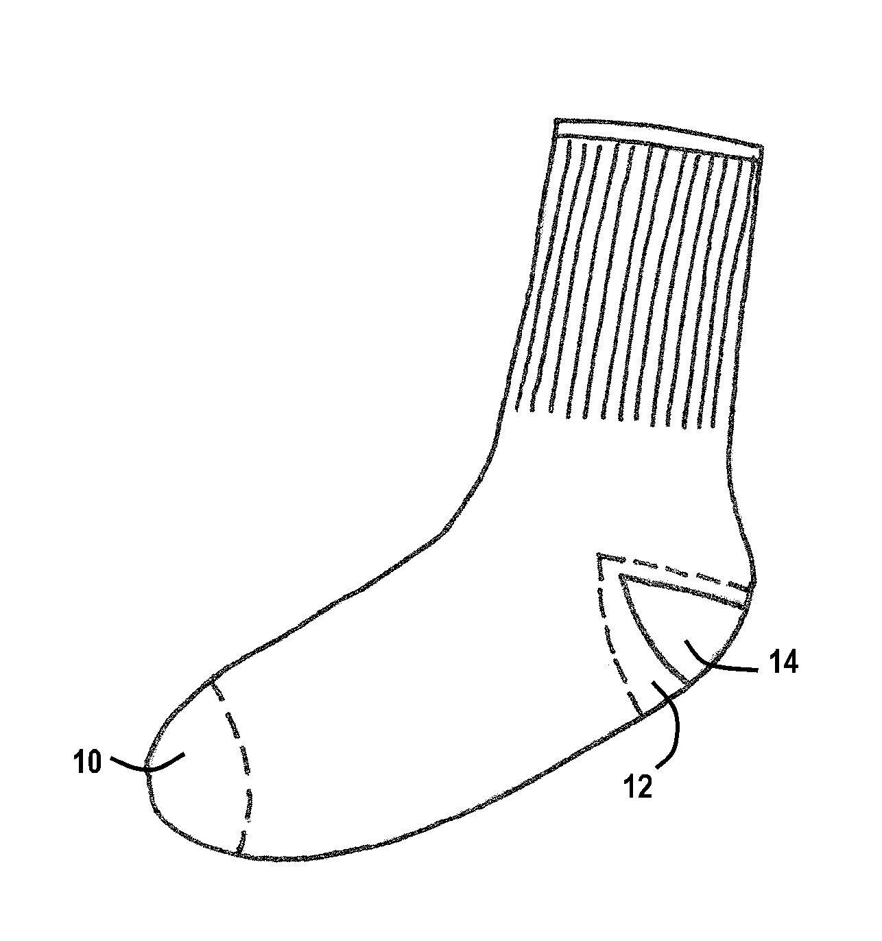 Sock with heel padding and method of making same