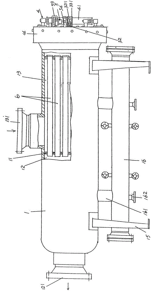 Multifunctional horizontal natural gas separation filter