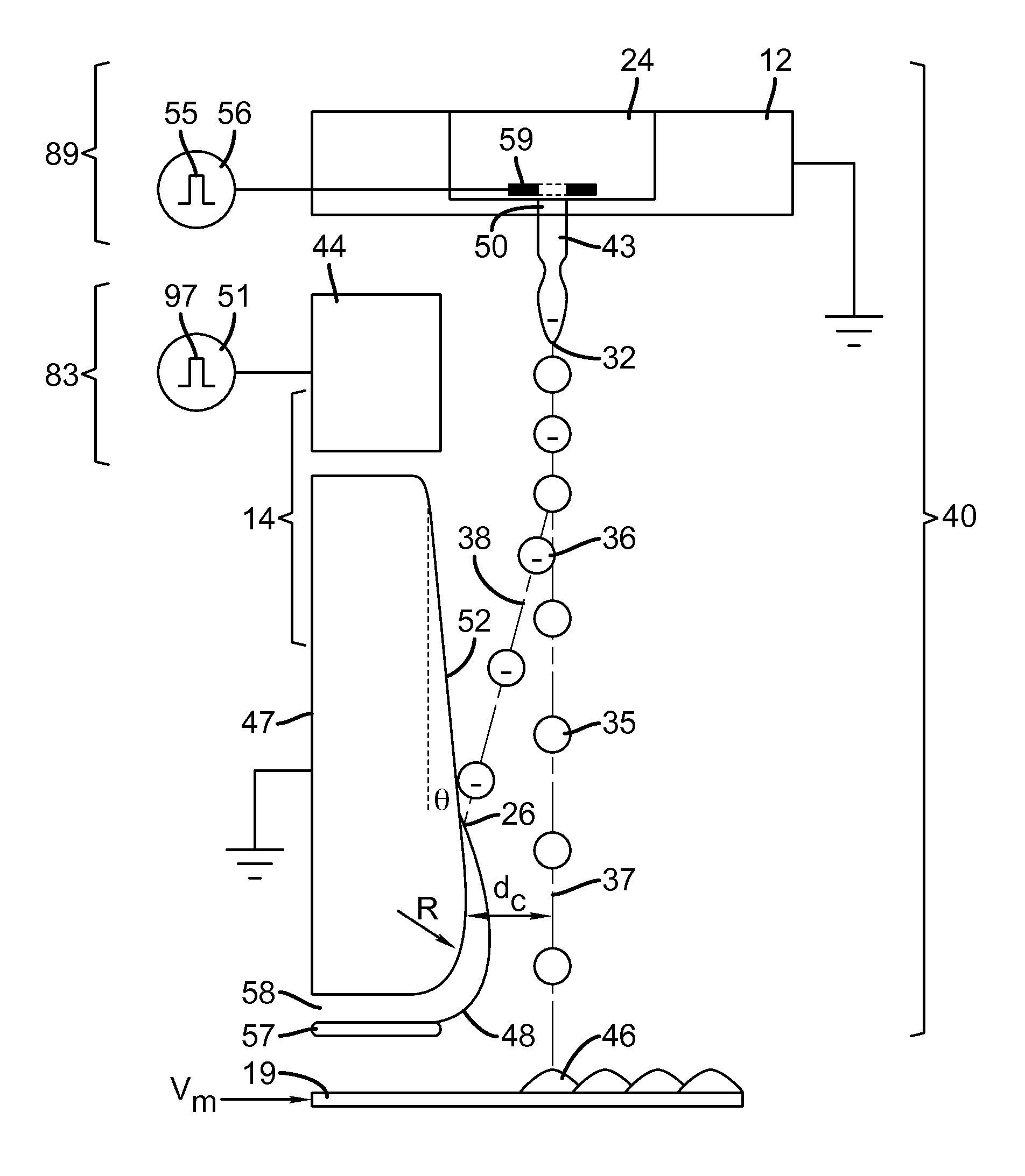 Ejecting liquid using drop charge and mass