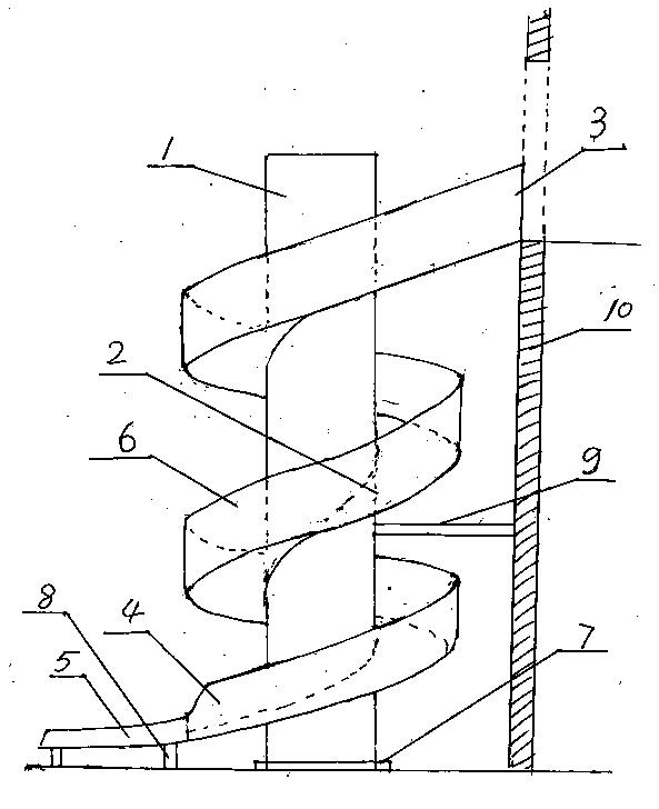 Upright column spiral type emergency escape tunnel