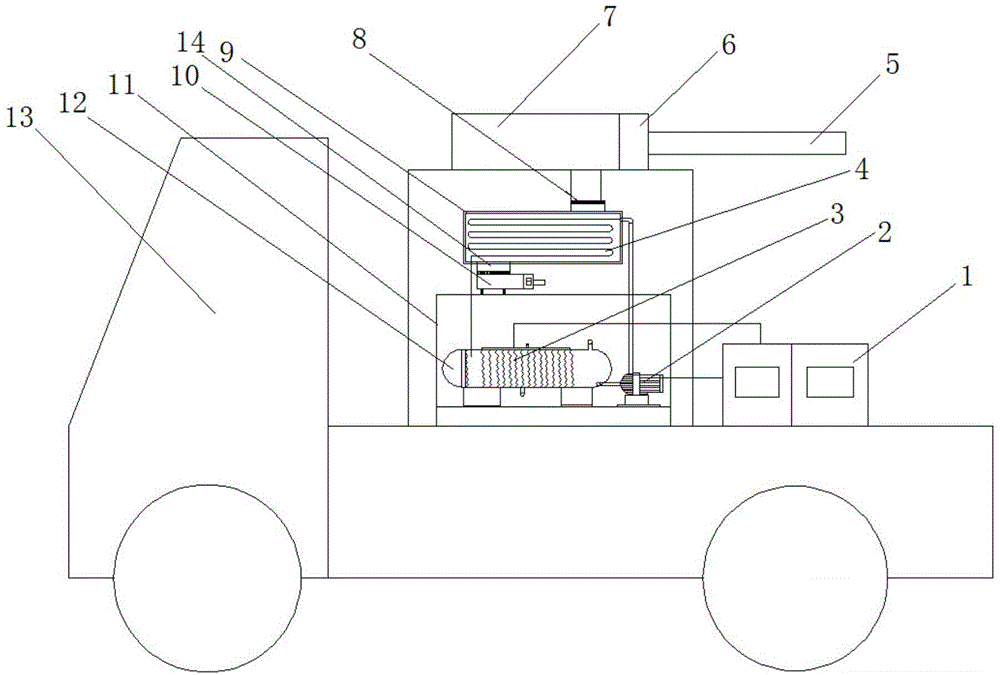 Electromagnetic conduction oil type snow melting vehicle