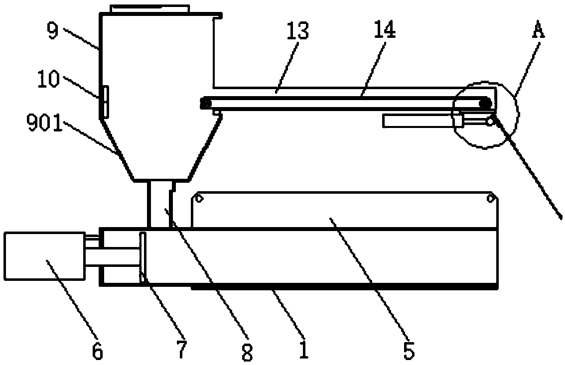 Feeding and discharging device for automatic wire welding machine for light emitting diode production