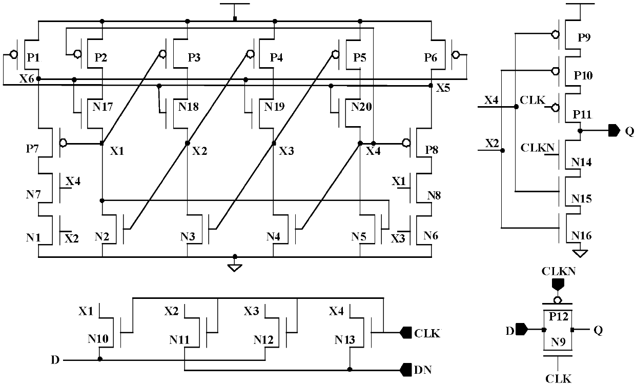 Anti-double-node-upset D latch