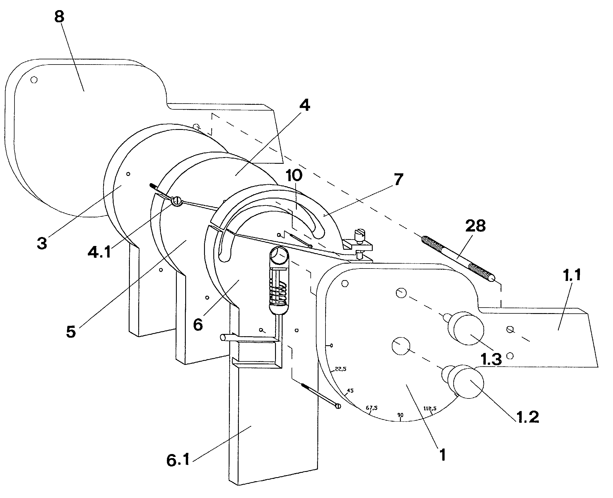 Adjustable rotation radius articulated joint for gym machines and knee tutors