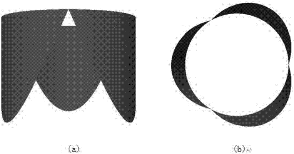 Establishment method for mathematical model of geometrical shape of pulmonary valve