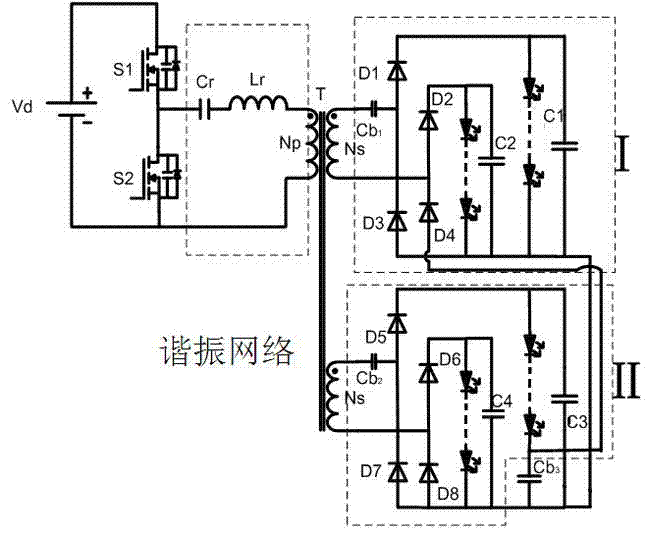 Novel multi-path LED passive current-equalizing circuit and LED driving power source