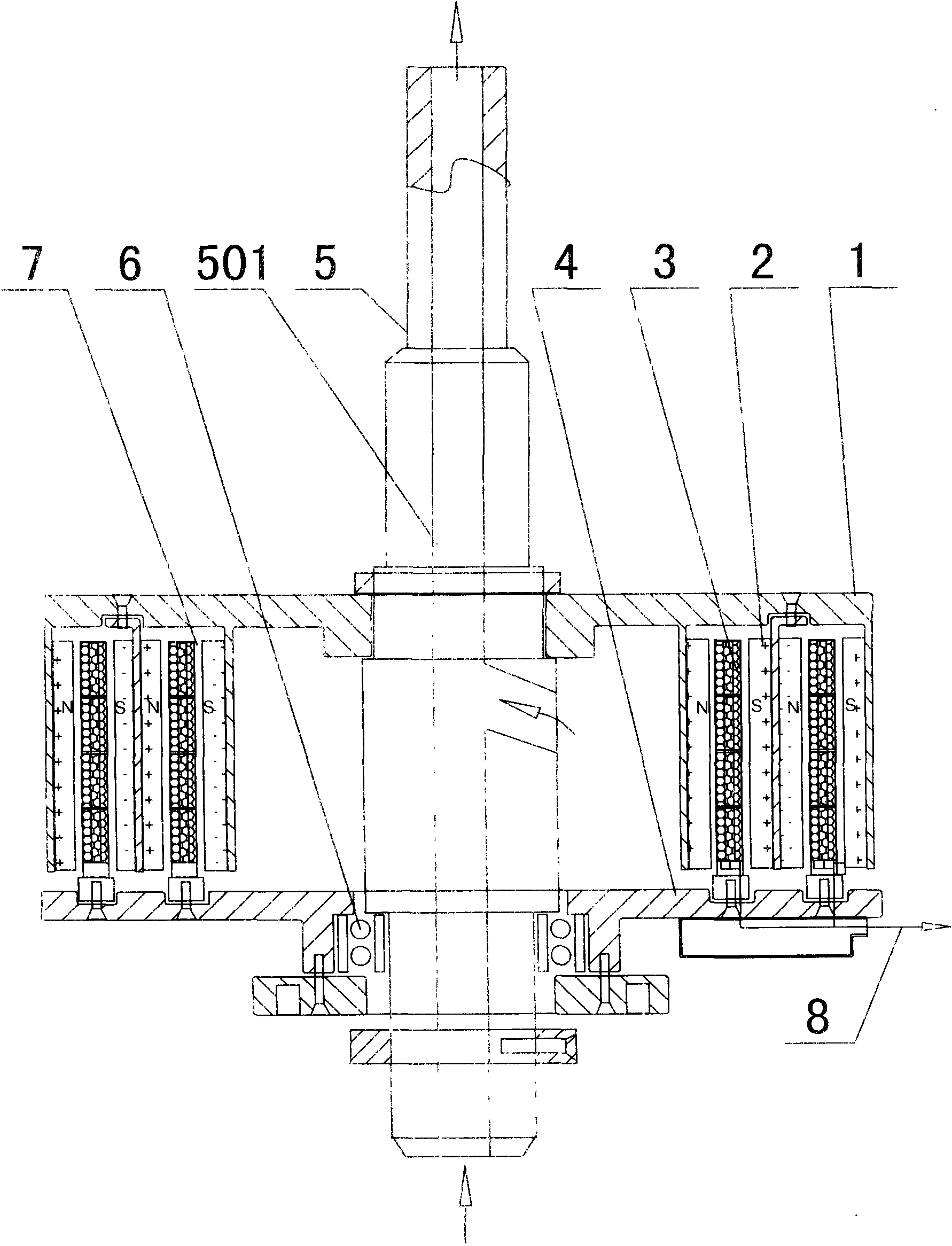 Multilayer coreless coil permanent magnet motor