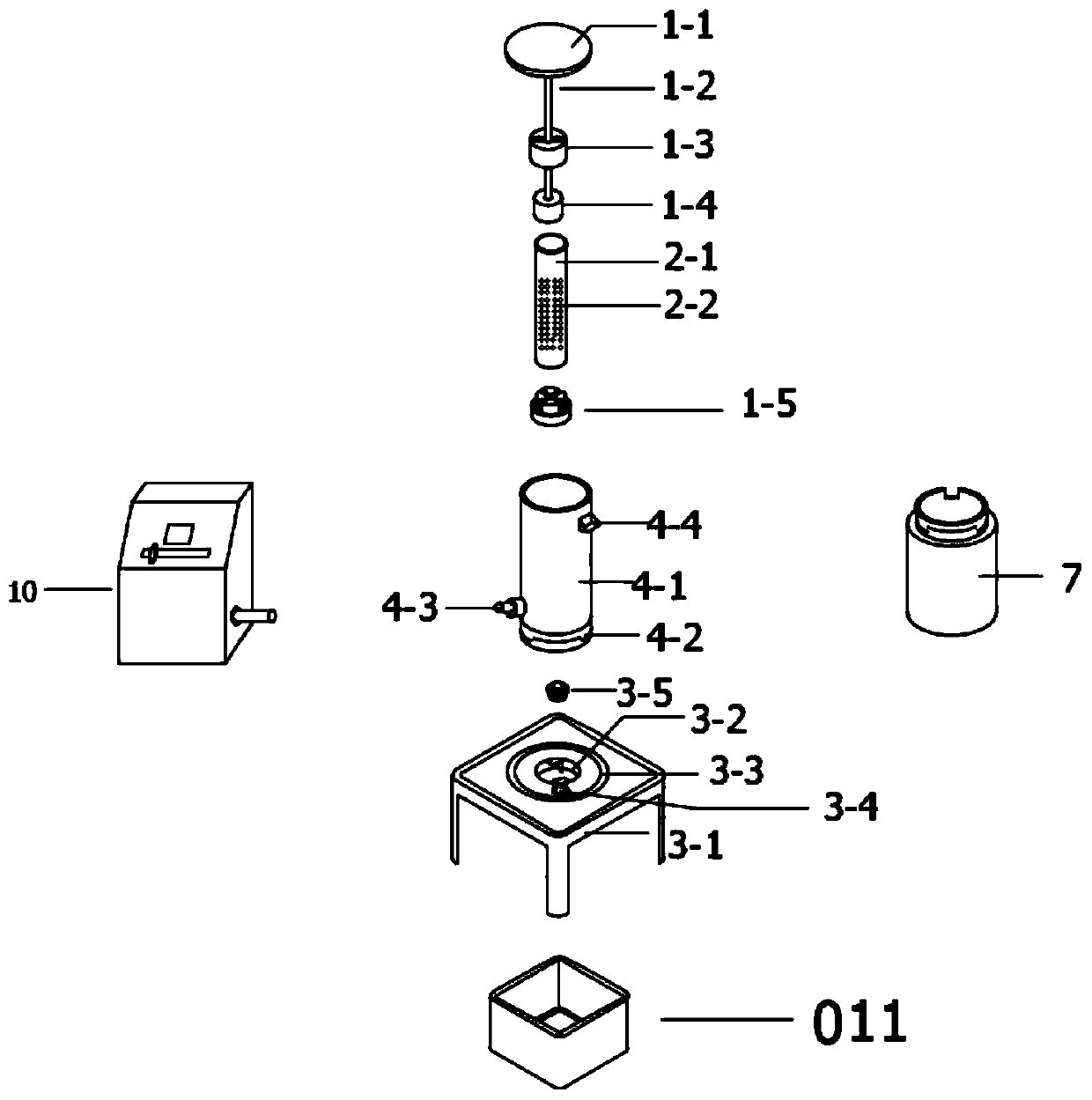 Sample preparation equipment of triaxial sample for simulating overall process erosion