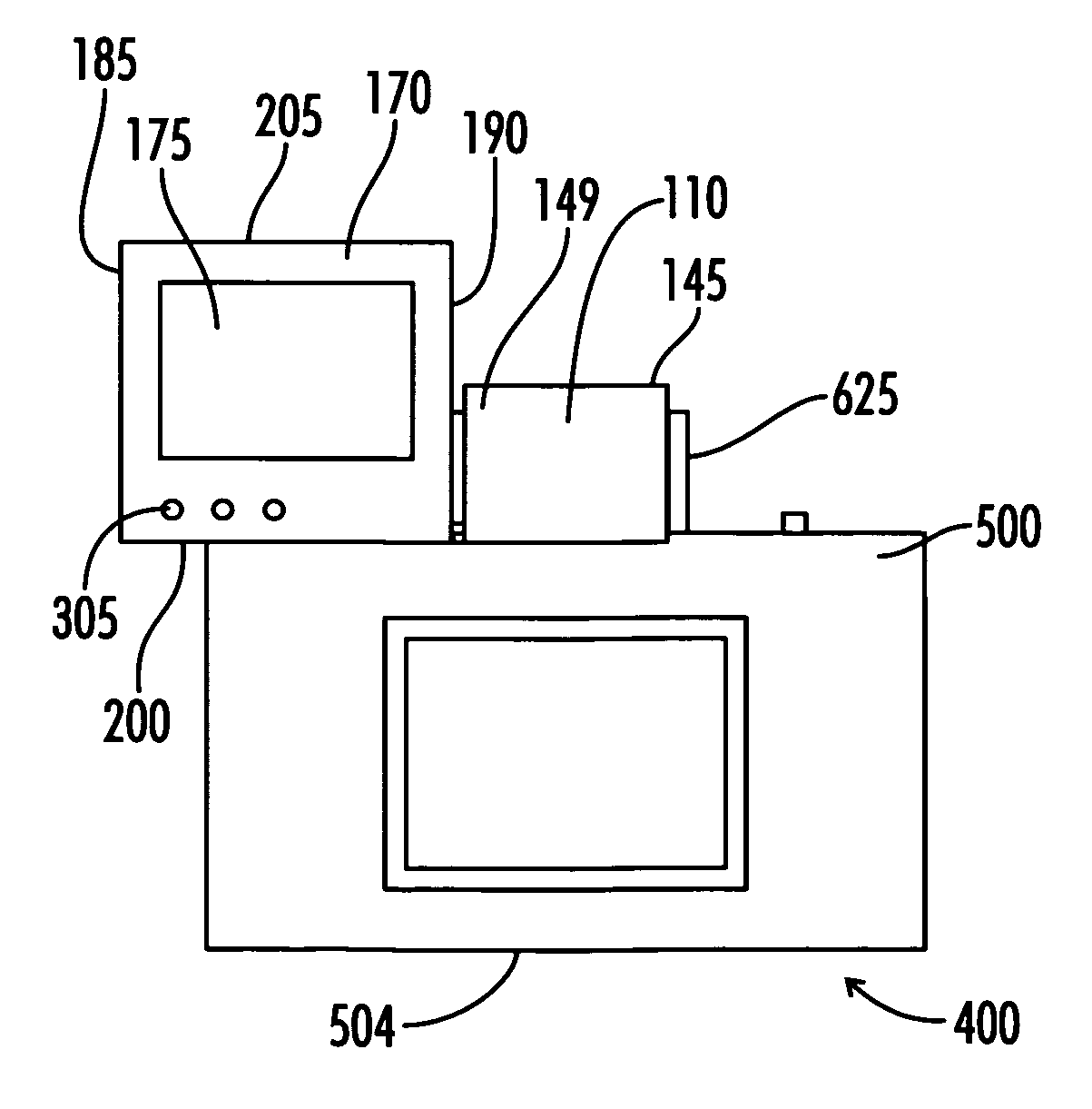 Enlarged display for a camera viewfinder