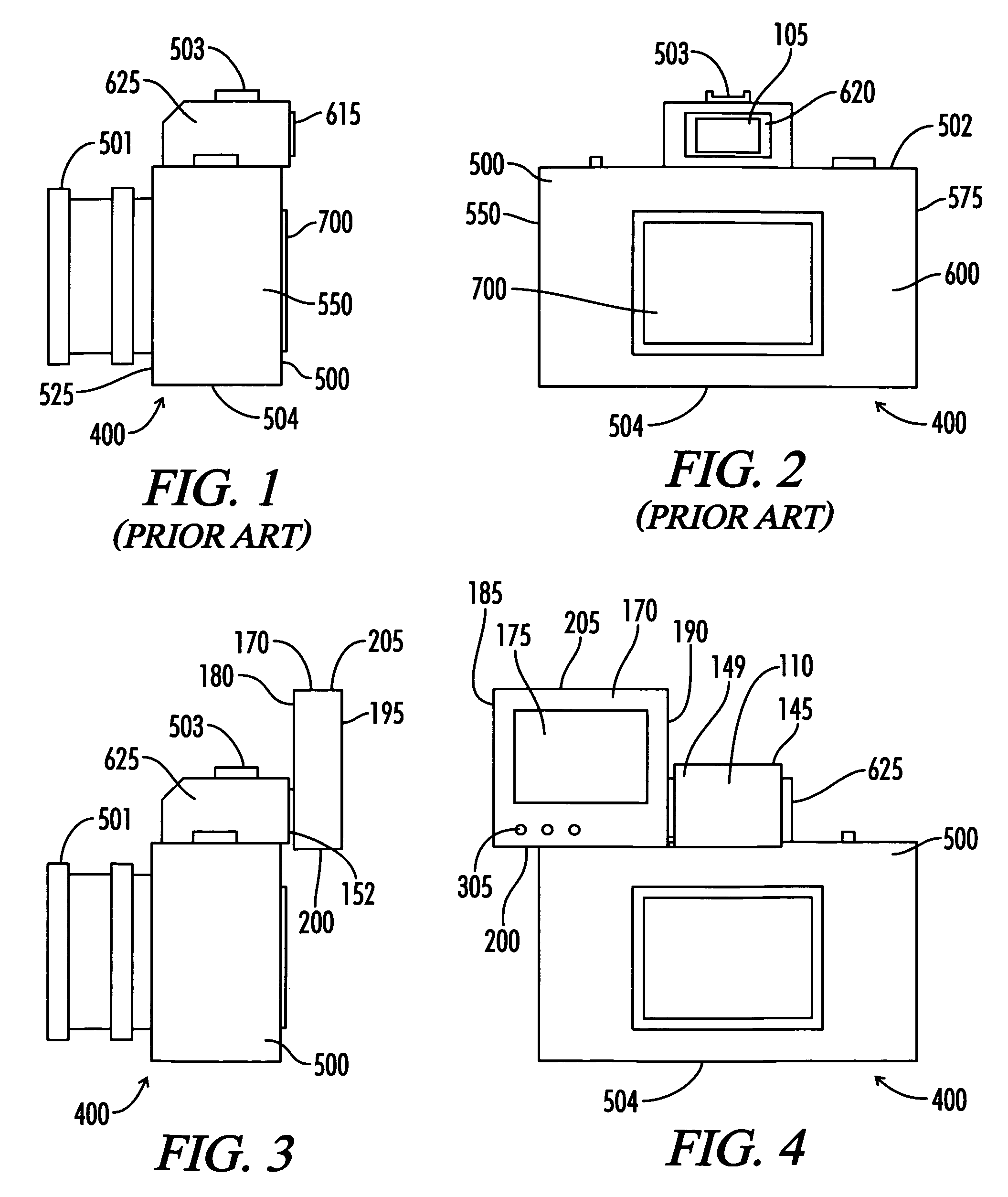 Enlarged display for a camera viewfinder