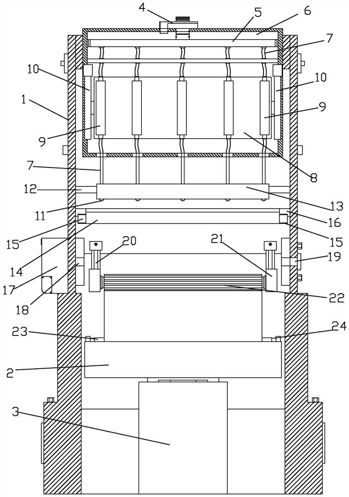 A printing and dyeing device on a color printing packaging production line