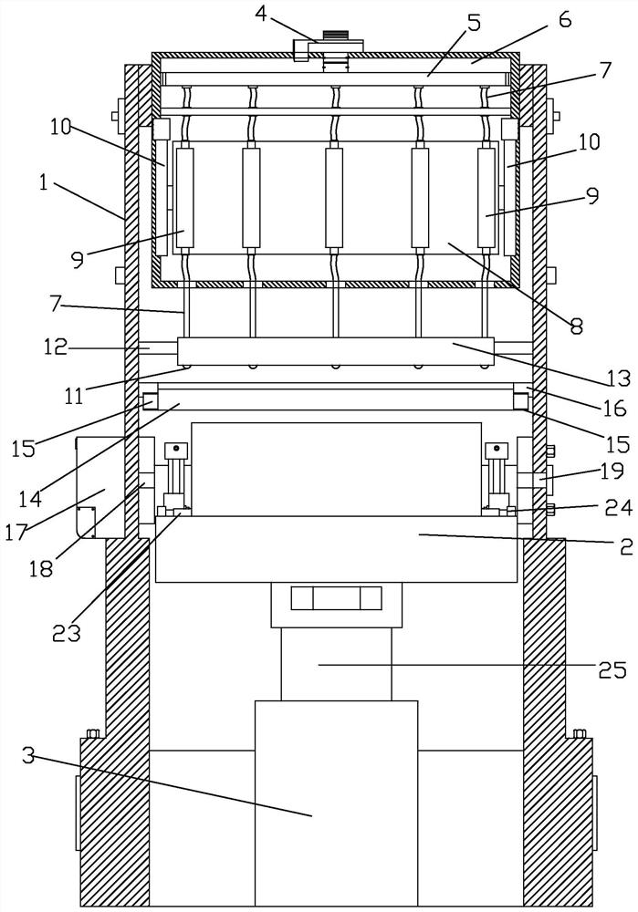 A printing and dyeing device on a color printing packaging production line