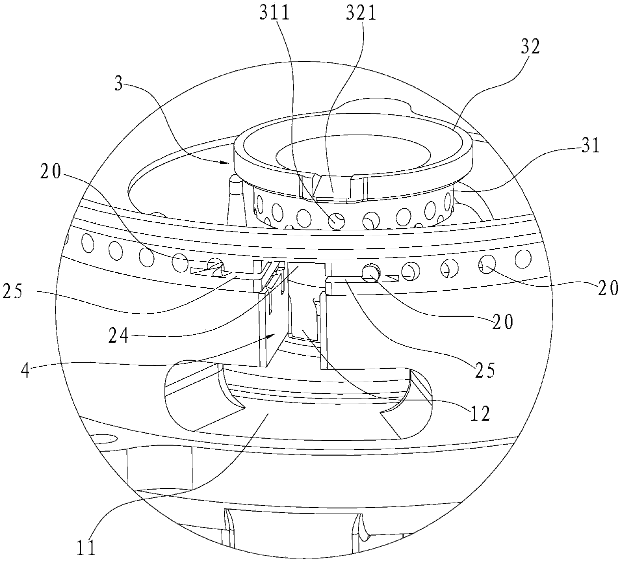 Gas burner capable of stably transferring fire