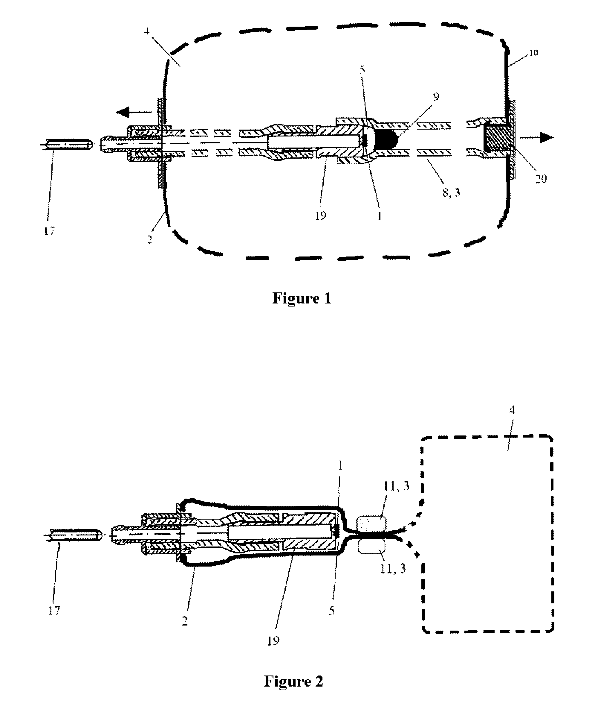 Sensor device, comprising an optical sensor, a container and a compartmentalization means