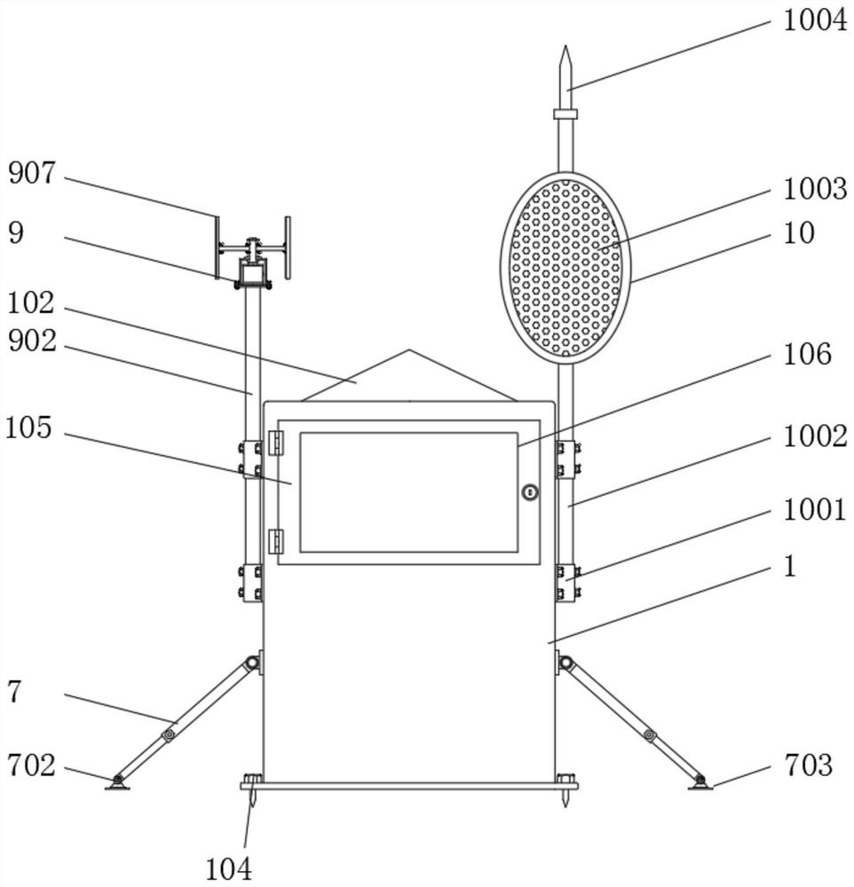 Highway rainfall early warning device with rainwater filtering structure