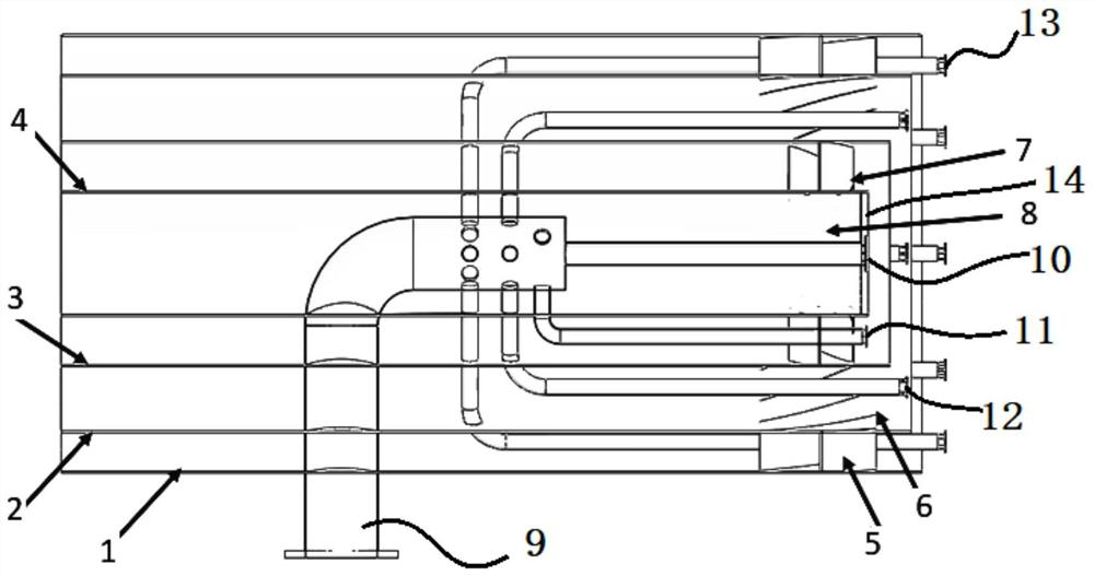 Air fuel multi-layer three-dimensional grading low-nitrogen gas burner