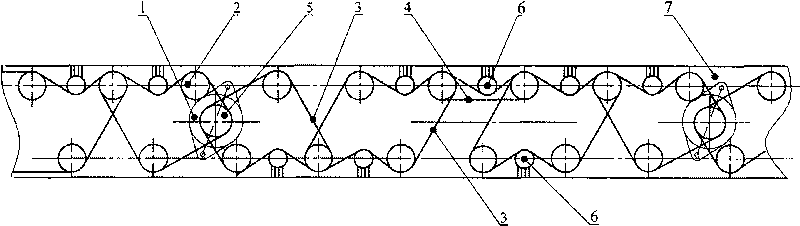 Linkage device for realizing synchronous and same-phase running of all flyers or bobbins of roving frame