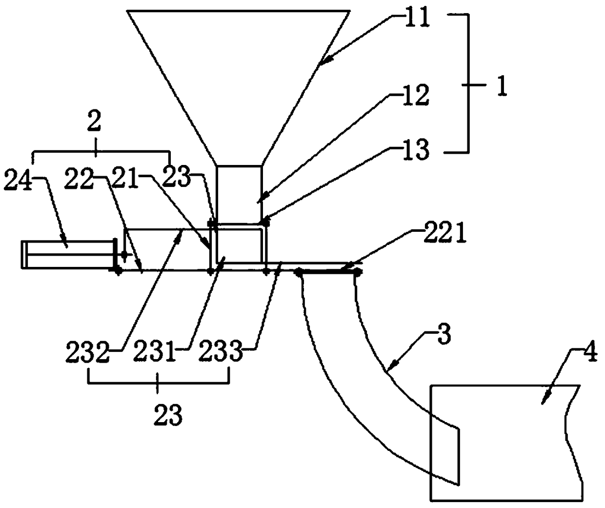 Ball material feeding device of ferrite pre-sintering rotary kiln