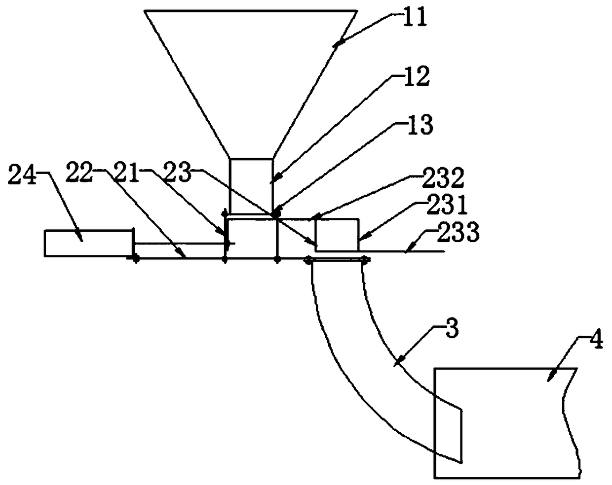 Ball material feeding device of ferrite pre-sintering rotary kiln