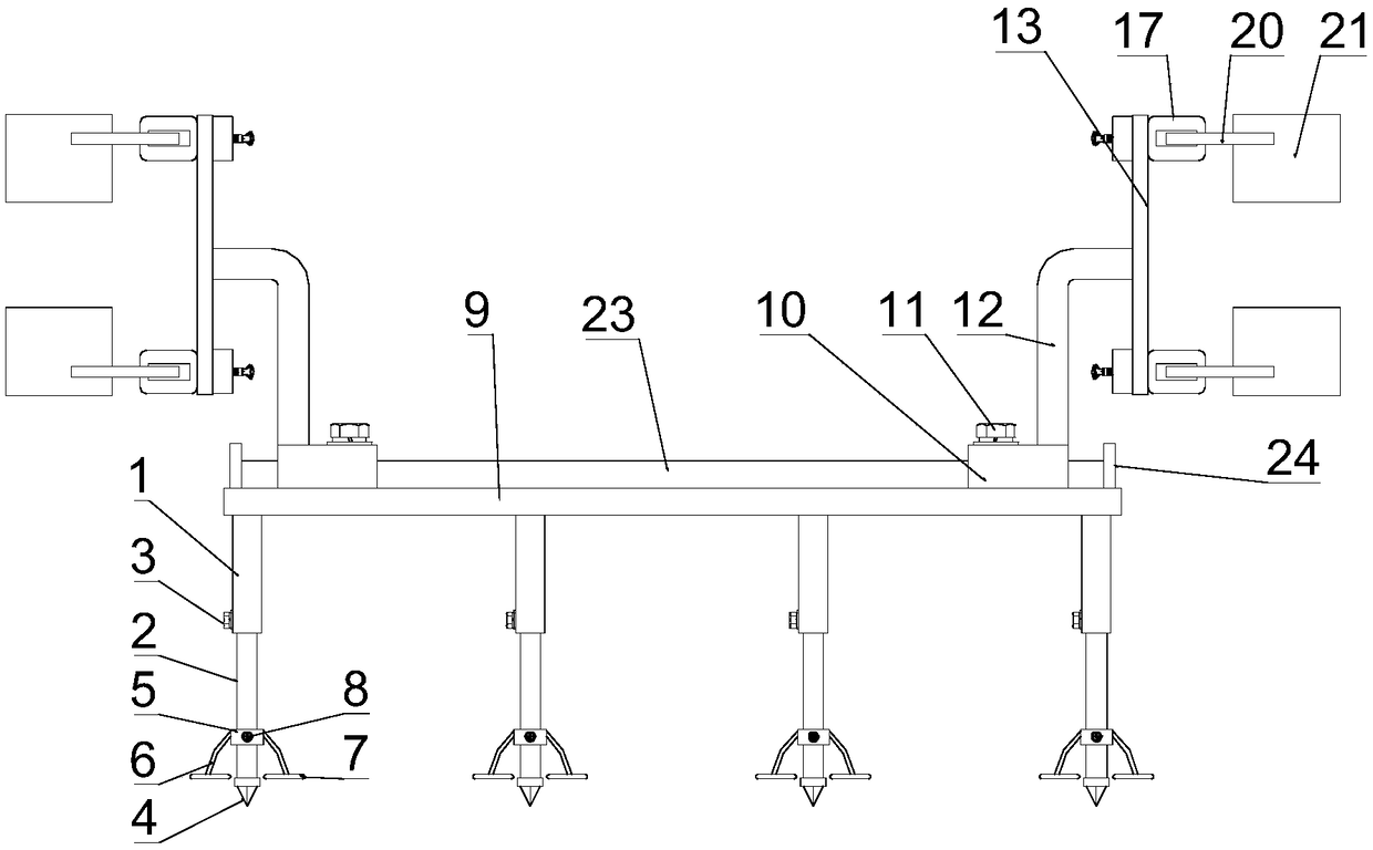 Fixing frame for livestock breeding cattle treatment