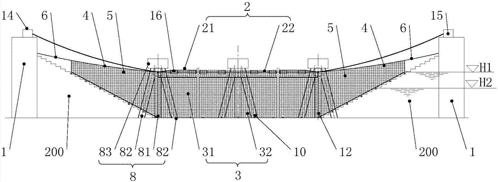 Trash holding device of water intaking open channel opening