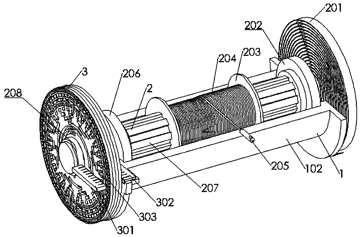 Stay wire type displacement sensor based on absolute coding