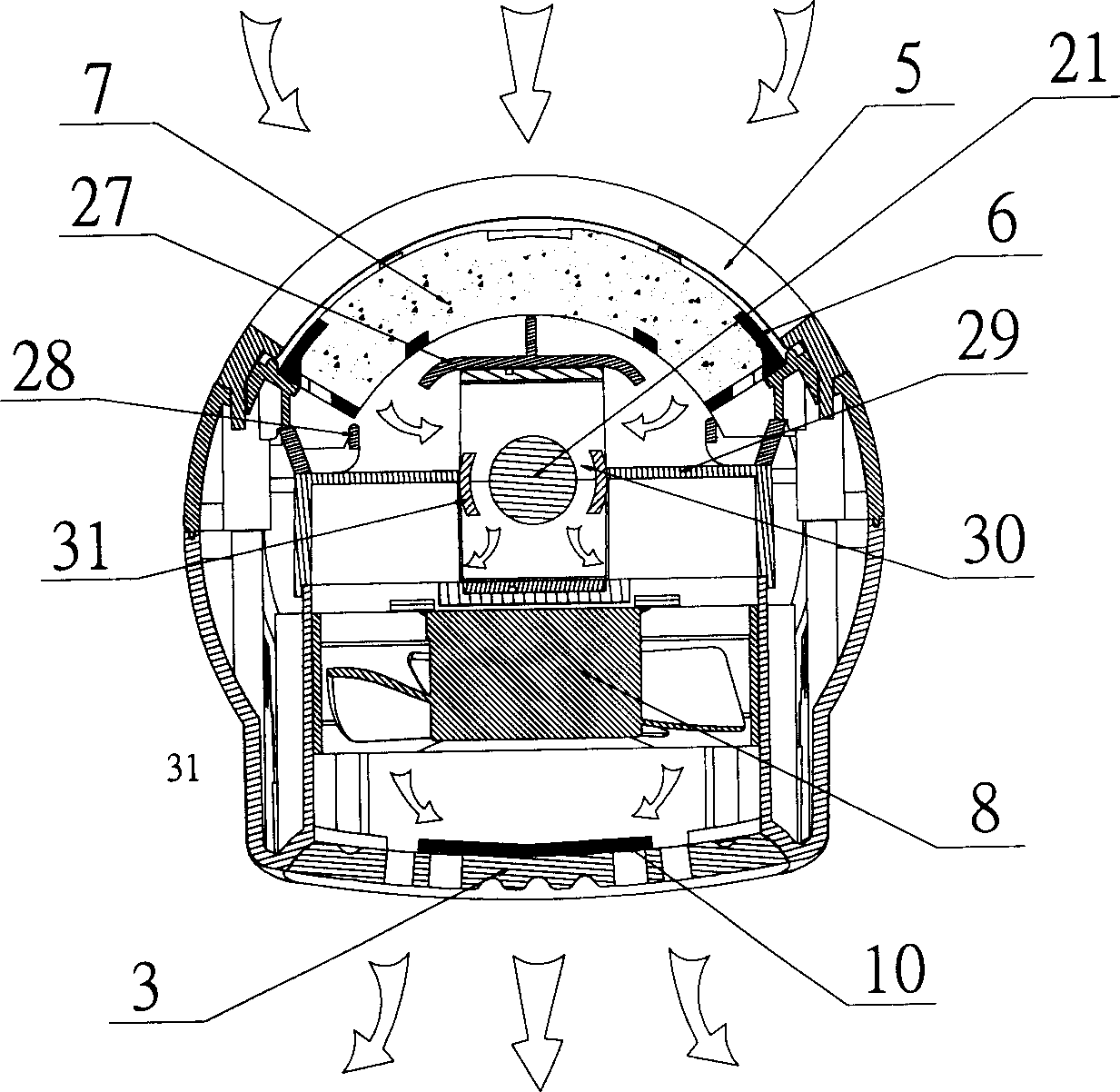 Cylindrical nano photoelectronic air purifier