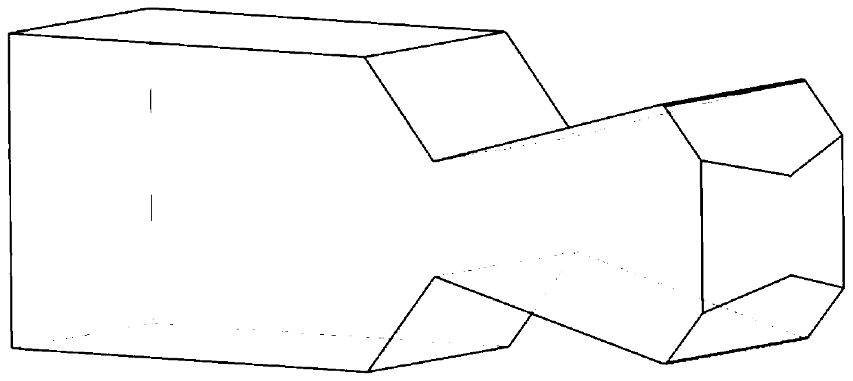 Throat offset type pneumatic vectoring exhaust nozzle with saw-tooth-shaped solid tabs at outlet