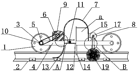 Self-walking cleaning device of railway track